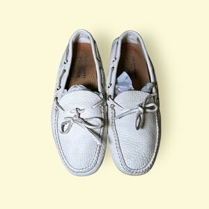 “Original Car Shoe” PRADA White Leather Luxury Driver Shoe Women’s Size 7.5 US